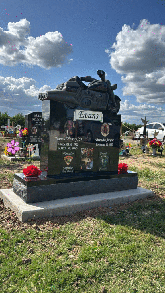 upright granite headstone monument installed by Forever In Stone in Central Valley California