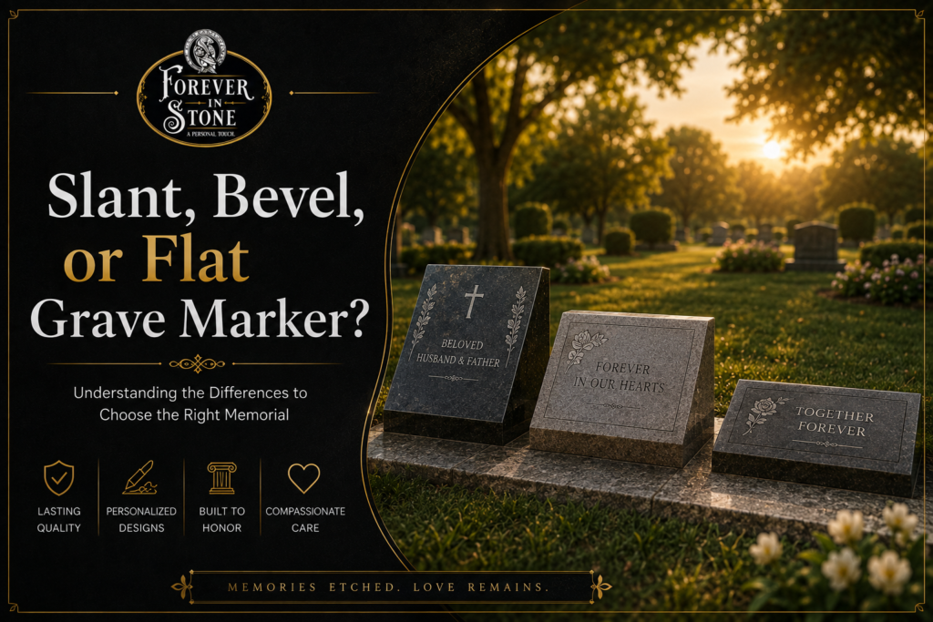 What Is the Difference Between a Slant, Bevel, and Flat Grave Marker?